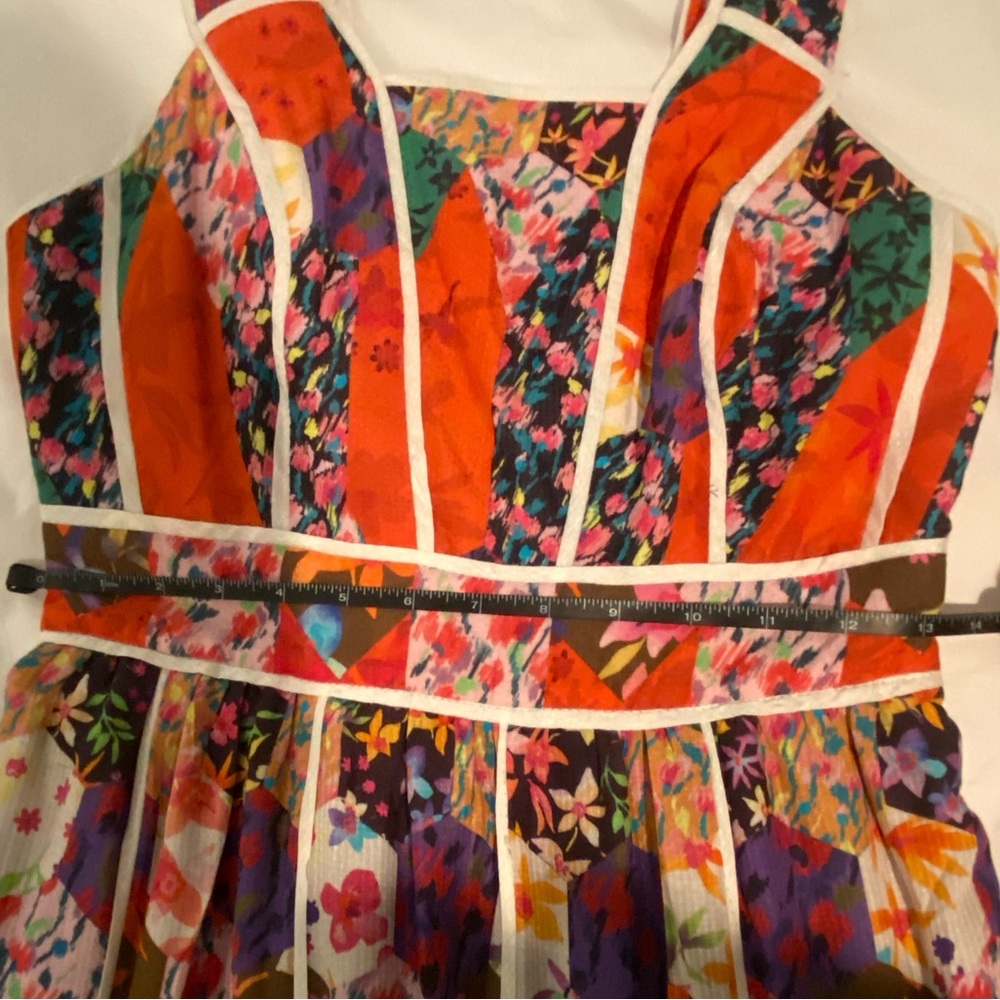 Anthropologie Floral Patchwork Maxi Dress in Red, Purple, Green - Picture 11 of 13